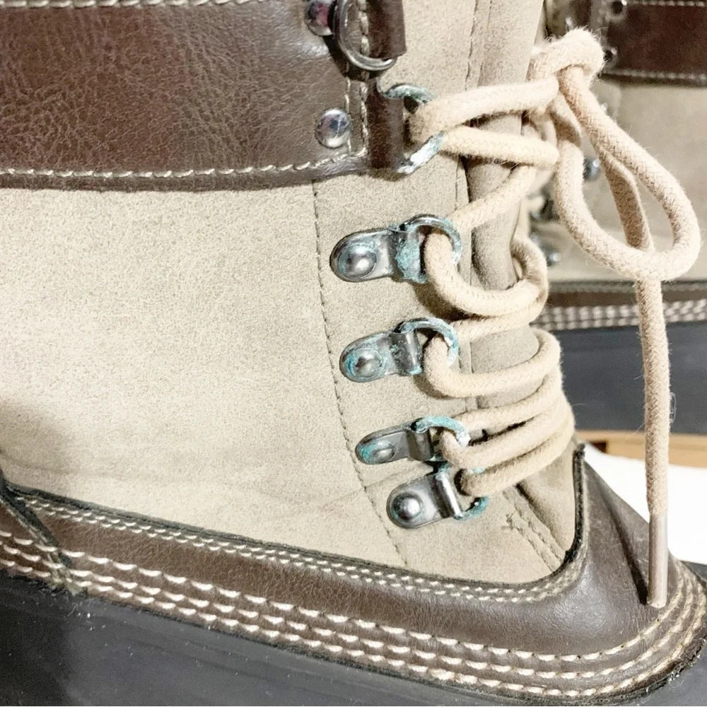 Vintage Esprit Suede Leather and Rubber Duck Boots Lace-up Fleece Lined Winter❄️ - Picture 7 of 9